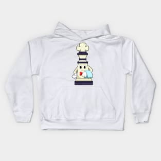 Chess piece King as Waiter with Towel Kids Hoodie